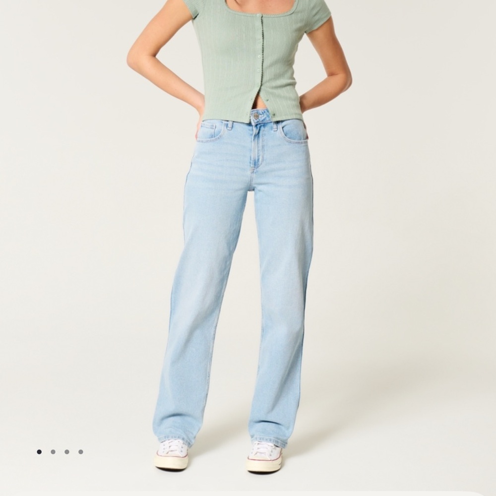 Hollister High Rise Dad Jeans Light Wash